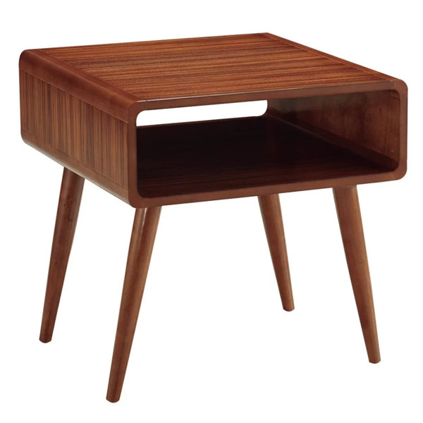 Mid century end table best sale with drawer